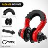 Nilight 3/4 inch D Ring Shackle 2 Pack 19T (41,887 lbs) Break Strength 4.75T WLL Heavy Duty Towing Hook with Anti-Theft System Anti-Rattle Isolators for Truck Jeep SUV ATV UTV Recovery Black(Red 3/4″ w/Towing Pulley 2 Pack)