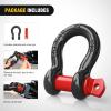 Nilight 3/4 inch D Ring Shackle 2 Pack 19T (41,887 lbs) Break Strength 4.75T WLL Heavy Duty Towing Hook with Anti-Theft System Anti-Rattle Isolators for Truck Jeep SUV ATV UTV Recovery Black(Black Red 5/8″ 4 Pack)