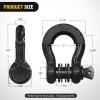 Nilight 3/4 inch D Ring Shackle 2 Pack 19T (41,887 lbs) Break Strength 4.75T WLL Heavy Duty Towing Hook with Anti-Theft System Anti-Rattle Isolators for Truck Jeep SUV ATV UTV Recovery Black(Black 3/4″ w/Anti-Theft Shackle)