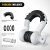 Nilight 3/4 inch D Ring Shackle 2 Pack 19T (41,887 lbs) Break Strength 4.75T WLL Heavy Duty Towing Hook with Anti-Theft System Anti-Rattle Isolators for Truck Jeep SUV ATV UTV Recovery Black(White 3/4″ 2 Pack)