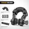 Nilight 3/4 inch D Ring Shackle 2 Pack 19T (41,887 lbs) Break Strength 4.75T WLL Heavy Duty Towing Hook with Anti-Theft System Anti-Rattle Isolators for Truck Jeep SUV ATV UTV Recovery Black(Black 3/4″ 31 Ton 2 Pack)