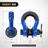 Nilight 3/4 inch D Ring Shackle 2 Pack 19T (41,887 lbs) Break Strength 4.75T WLL Heavy Duty Towing Hook with Anti-Theft System Anti-Rattle Isolators for Truck Jeep SUV ATV UTV Recovery Black(Blue 3/4″ w/Towing Pulley 2 Pack)