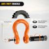 Nilight 3/4 inch D Ring Shackle 2 Pack 19T (41,887 lbs) Break Strength 4.75T WLL Heavy Duty Towing Hook with Anti-Theft System Anti-Rattle Isolators for Truck Jeep SUV ATV UTV Recovery Black(Orange 3/4″ w/Anti-Theft Shackle)