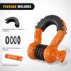 Nilight 3/4 inch D Ring Shackle 2 Pack 19T (41,887 lbs) Break Strength 4.75T WLL Heavy Duty Towing Hook with Anti-Theft System Anti-Rattle Isolators for Truck Jeep SUV ATV UTV Recovery Black(Orange 3/4″ 2 Pack)