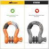 Nilight 3/4 inch D Ring Shackle 2 Pack 19T (41,887 lbs) Break Strength 4.75T WLL Heavy Duty Towing Hook with Anti-Theft System Anti-Rattle Isolators for Truck Jeep SUV ATV UTV Recovery Black(Orange 3/4″ 2 Pack)
