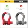 Nilight 3/4 inch D Ring Shackle 2 Pack 19T (41,887 lbs) Break Strength 4.75T WLL Heavy Duty Towing Hook with Anti-Theft System Anti-Rattle Isolators for Truck Jeep SUV ATV UTV Recovery Black(Red 3/4″ 2 Pack)
