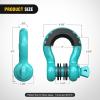 Nilight 3/4 inch D Ring Shackle 2 Pack 19T (41,887 lbs) Break Strength 4.75T WLL Heavy Duty Towing Hook with Anti-Theft System Anti-Rattle Isolators for Truck Jeep SUV ATV UTV Recovery Black(Turquoise Green 3/4″ 2 Pack)
