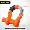Nilight 3/4 inch D Ring Shackle 2 Pack 19T (41,887 lbs) Break Strength 4.75T WLL Heavy Duty Towing Hook with Anti-Theft System Anti-Rattle Isolators for Truck Jeep SUV ATV UTV Recovery Black(Orange 3/4″ 2 Pack)