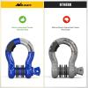 Nilight 3/4 inch D Ring Shackle 2 Pack 19T (41,887 lbs) Break Strength 4.75T WLL Heavy Duty Towing Hook with Anti-Theft System Anti-Rattle Isolators for Truck Jeep SUV ATV UTV Recovery Black(Blue 3/4″ 2 Pack)