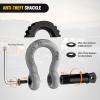 Nilight 3/4 inch D Ring Shackle 2 Pack 19T (41,887 lbs) Break Strength 4.75T WLL Heavy Duty Towing Hook with Anti-Theft System Anti-Rattle Isolators for Truck Jeep SUV ATV UTV Recovery Black(Grey 3/4″ w/Anti-Theft Shackle)