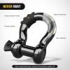 Nilight 3/4 inch D Ring Shackle 2 Pack 19T (41,887 lbs) Break Strength 4.75T WLL Heavy Duty Towing Hook with Anti-Theft System Anti-Rattle Isolators for Truck Jeep SUV ATV UTV Recovery Black(Black 3/4″ 2 Pack)