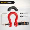 Nilight 3/4 inch D Ring Shackle 2 Pack 19T (41,887 lbs) Break Strength 4.75T WLL Heavy Duty Towing Hook with Anti-Theft System Anti-Rattle Isolators for Truck Jeep SUV ATV UTV Recovery Black(Red 3/4″ w/Anti-Theft Shackle)