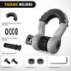 Nilight 3/4 inch D Ring Shackle 2 Pack 19T (41,887 lbs) Break Strength 4.75T WLL Heavy Duty Towing Hook with Anti-Theft System Anti-Rattle Isolators for Truck Jeep SUV ATV UTV Recovery Black(Grey 3/4″ w/Anti-Theft Shackle)