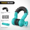 Nilight 3/4 inch D Ring Shackle 2 Pack 19T (41,887 lbs) Break Strength 4.75T WLL Heavy Duty Towing Hook with Anti-Theft System Anti-Rattle Isolators for Truck Jeep SUV ATV UTV Recovery Black(Turquoise Green 3/4″ 2 Pack)