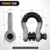 Nilight 3/4 inch D Ring Shackle 2 Pack 19T (41,887 lbs) Break Strength 4.75T WLL Heavy Duty Towing Hook with Anti-Theft System Anti-Rattle Isolators for Truck Jeep SUV ATV UTV Recovery Black(Grey 3/4″ w/Anti-Theft Shackle)