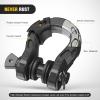 Nilight 3/4 inch D Ring Shackle 2 Pack 19T (41,887 lbs) Break Strength 4.75T WLL Heavy Duty Towing Hook with Anti-Theft System Anti-Rattle Isolators for Truck Jeep SUV ATV UTV Recovery Black(Black 3/4″ 31 Ton 2 Pack)