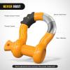 Nilight 3/4 inch D Ring Shackle 2 Pack 19T (41,887 lbs) Break Strength 4.75T WLL Heavy Duty Towing Hook with Anti-Theft System Anti-Rattle Isolators for Truck Jeep SUV ATV UTV Recovery Black(Cyber Orange 3/4″ 2 Pack)