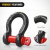 Nilight 3/4 inch D Ring Shackle 2 Pack 19T (41,887 lbs) Break Strength 4.75T WLL Heavy Duty Towing Hook with Anti-Theft System Anti-Rattle Isolators for Truck Jeep SUV ATV UTV Recovery Black(Black Red 5/8″ 2 Pack)