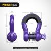 Nilight 3/4 inch D Ring Shackle 2 Pack 19T (41,887 lbs) Break Strength 4.75T WLL Heavy Duty Towing Hook with Anti-Theft System Anti-Rattle Isolators for Truck Jeep SUV ATV UTV Recovery Black(Purple 3/4″ 2 Pack)