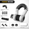 Nilight 3/4 inch D Ring Shackle 2 Pack 19T (41,887 lbs) Break Strength 4.75T WLL Heavy Duty Towing Hook with Anti-Theft System Anti-Rattle Isolators for Truck Jeep SUV ATV UTV Recovery Black(White 3/4″ w/Anti-Theft Shackle)