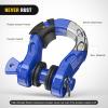 Nilight 3/4 inch D Ring Shackle 2 Pack 19T (41,887 lbs) Break Strength 4.75T WLL Heavy Duty Towing Hook with Anti-Theft System Anti-Rattle Isolators for Truck Jeep SUV ATV UTV Recovery Black(Blue 3/4″ 31 Ton 2 Pack)