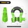 Nilight 3/4 inch D Ring Shackle 2 Pack 19T (41,887 lbs) Break Strength 4.75T WLL Heavy Duty Towing Hook with Anti-Theft System Anti-Rattle Isolators for Truck Jeep SUV ATV UTV Recovery Black(Green 3/4″ 31 Ton 2 Pack)