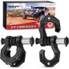 Nilight 2 Pack 3/4″ D-Ring Separate Shackle with 7/8″ Lock Pin 45,000 lbs Break Strength, Off Road Recovery Shackle with Isolators Washers for Use with Tow Strap, Winch, Truck Vehicle (Black)