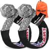 Nilight 2PCS Synthetic Soft Shackle 1/2″ x 24″ & Recovery Ring Kit – 56,000 LBS Shackle Breaking Strength with 46,000 LBS MBS Snatch Pulley for 4×4 Truck SUV ATV UTV Off-Road Vehicle Extraction (Gray)(2Pcs Soft Shackles Grey)