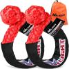 Nilight 2PCS Synthetic Soft Shackle 1/2″ x 24″ & Recovery Ring Kit – 56,000 LBS Shackle Breaking Strength with 46,000 LBS MBS Snatch Pulley for 4×4 Truck SUV ATV UTV Off-Road Vehicle Extraction (Gray)(2Pcs Soft Shackles Red)