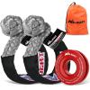 Nilight 2PCS Synthetic Soft Shackle 1/2″ x 24″ & Recovery Ring Kit – 56,000 LBS Shackle Breaking Strength with 46,000 LBS MBS Snatch Pulley for 4×4 Truck SUV ATV UTV Off-Road Vehicle Extraction (Gray)(2Pc Shackles Grey + Snatch Ring Red)