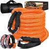 Nilight 2PCS Synthetic Soft Shackle 1/2″ x 24″ & Recovery Ring Kit – 56,000 LBS Shackle Breaking Strength with 46,000 LBS MBS Snatch Pulley for 4×4 Truck SUV ATV UTV Off-Road Vehicle Extraction (Gray)(1/8inx30ft Rope+ 2 Pcs Soft Shackle)