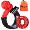Nilight 2PCS Synthetic Soft Shackle 1/2″ x 24″ & Recovery Ring Kit – 56,000 LBS Shackle Breaking Strength with 46,000 LBS MBS Snatch Pulley for 4×4 Truck SUV ATV UTV Off-Road Vehicle Extraction (Gray)(1Pc Shackles + Snatch Ring Red)