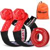 Nilight 2PCS Synthetic Soft Shackle 1/2″ x 24″ & Recovery Ring Kit – 56,000 LBS Shackle Breaking Strength with 46,000 LBS MBS Snatch Pulley for 4×4 Truck SUV ATV UTV Off-Road Vehicle Extraction (Gray)(2Pc Shackles Red + Snatch Ring Red)