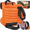 Nilight 2PCS Synthetic Soft Shackle 1/2″ x 24″ & Recovery Ring Kit – 56,000 LBS Shackle Breaking Strength with 46,000 LBS MBS Snatch Pulley for 4×4 Truck SUV ATV UTV Off-Road Vehicle Extraction (Gray)(1in x 30ft Rope+2Pcs Shackles)