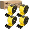 Nilight 2PCS Synthetic Soft Shackle 1/2″ x 24″ & Recovery Ring Kit – 56,000 LBS Shackle Breaking Strength with 46,000 LBS MBS Snatch Pulley for 4×4 Truck SUV ATV UTV Off-Road Vehicle Extraction (Gray)(4in x 30ft Truck Straps 4PCS Yellow)