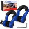 Nilight 3/4 inch D Ring Shackle 2 Pack 19T (41,887 lbs) Break Strength 4.75T WLL Heavy Duty Towing Hook with Anti-Theft System Anti-Rattle Isolators for Truck Jeep SUV ATV UTV Recovery Black(Blue 3/4″ w/Anti-Theft Shackle)