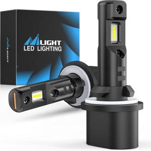 Nilight EF2 880 LED Fog Light Bulbs, 250% Brightness, 6000K Cool White,1:1 Mini Size Halogen Replacement,885/893/ 899 LED Fog Light DRL Conversion Kit,Pack of 2(White)