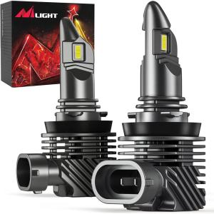 Nilight H11 LED Fog light, 200% Brightness, 6000 Lumens 6000K Xenon White, IP67 Waterproof, H8/H16 Fog light Bulb Replacement,2-Pack