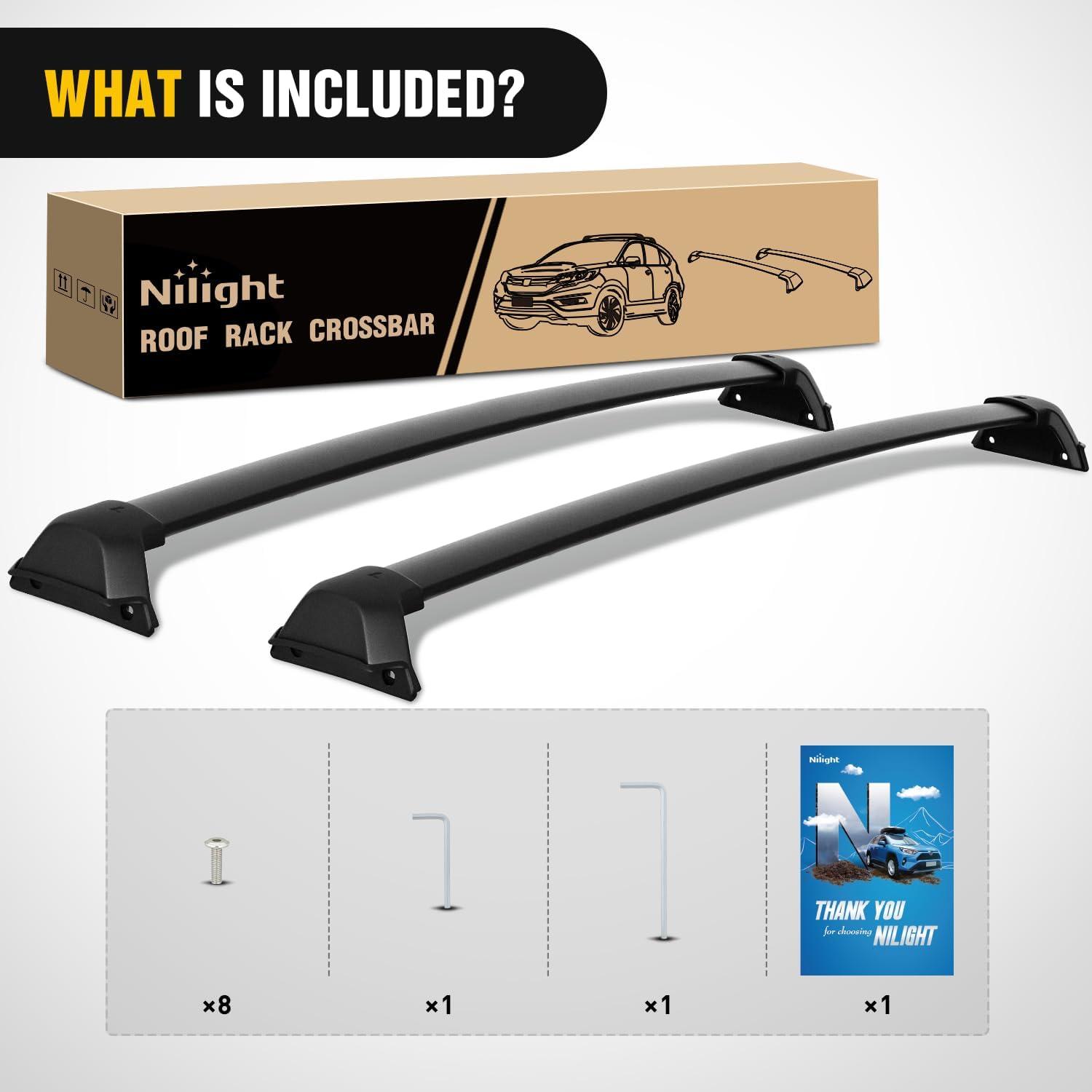 image:imageNilight Roof Rack Cross Bars Compatible with Subaru Outback Wilderness 2022 2023 2024 with Side Rails Adjustable Aluminum Less Wind Noise Car Crossbars for Cargo Carrier Luggage Kayak Tent SnowboardHonda CRV Hybrid 20232024