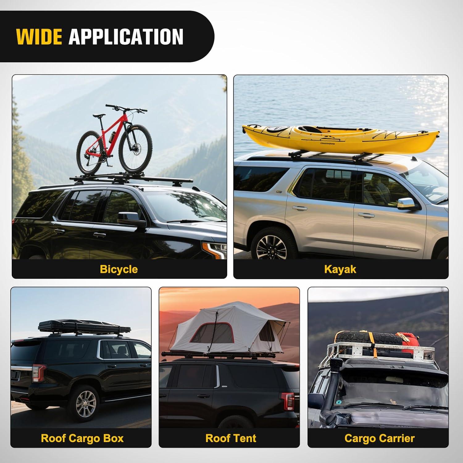 image:imageNilight Roof Rack Cross Bars Compatible with Subaru Outback Wilderness 2022 2023 2024 with Side Rails Adjustable Aluminum Less Wind Noise Car Crossbars for Cargo Carrier Luggage Kayak Tent SnowboardChevy Traverse 20222024