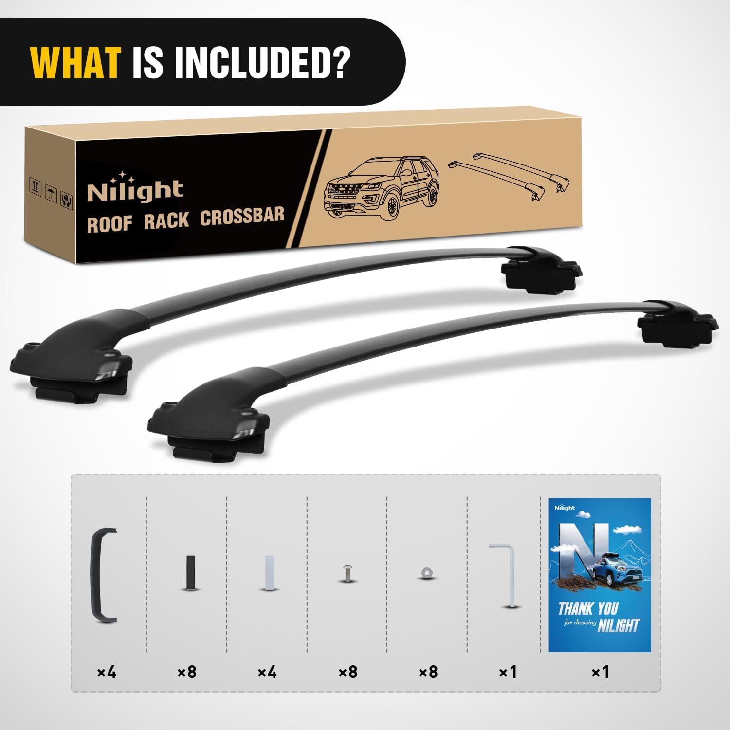image:imageNilight Roof Rack Cross Bars Compatible with Subaru Outback Wilderness 2022 2023 2024 with Side Rails Adjustable Aluminum Less Wind Noise Car Crossbars for Cargo Carrier Luggage Kayak Tent SnowboardFord Explorer 20202022
