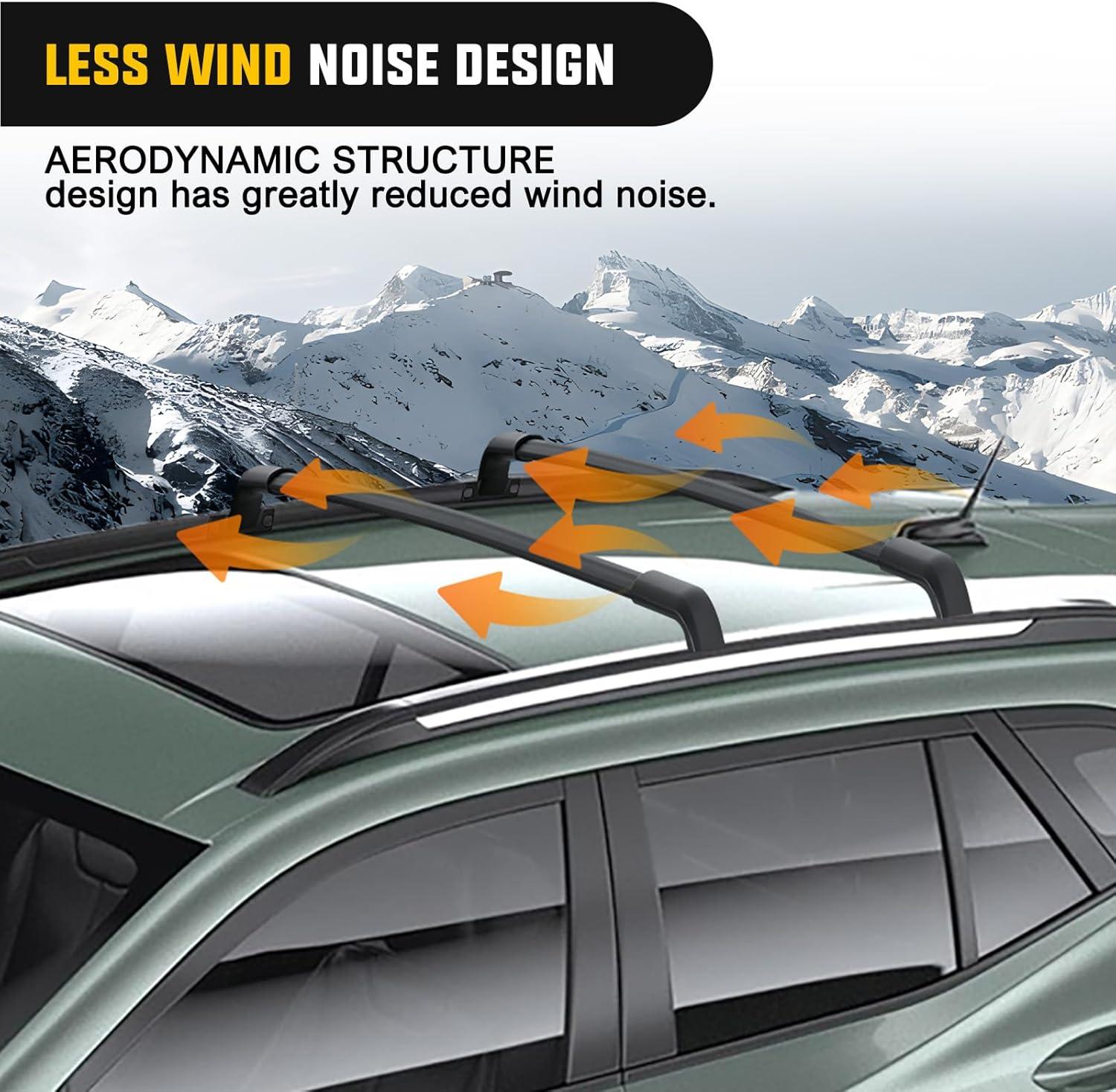 image:imageNilight Roof Rack Cross Bars Compatible with Subaru Outback Wilderness 2022 2023 2024 with Side Rails Adjustable Aluminum Less Wind Noise Car Crossbars for Cargo Carrier Luggage Kayak Tent SnowboardChevy Trax 20232024