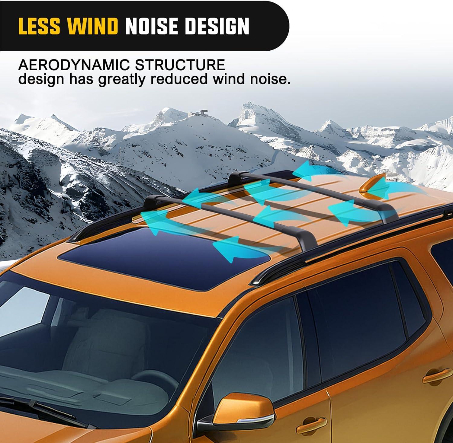 image:imageNilight Roof Rack Cross Bars Compatible with Subaru Outback Wilderness 2022 2023 2024 with Side Rails Adjustable Aluminum Less Wind Noise Car Crossbars for Cargo Carrier Luggage Kayak Tent SnowboardGMC Acadia 20172023