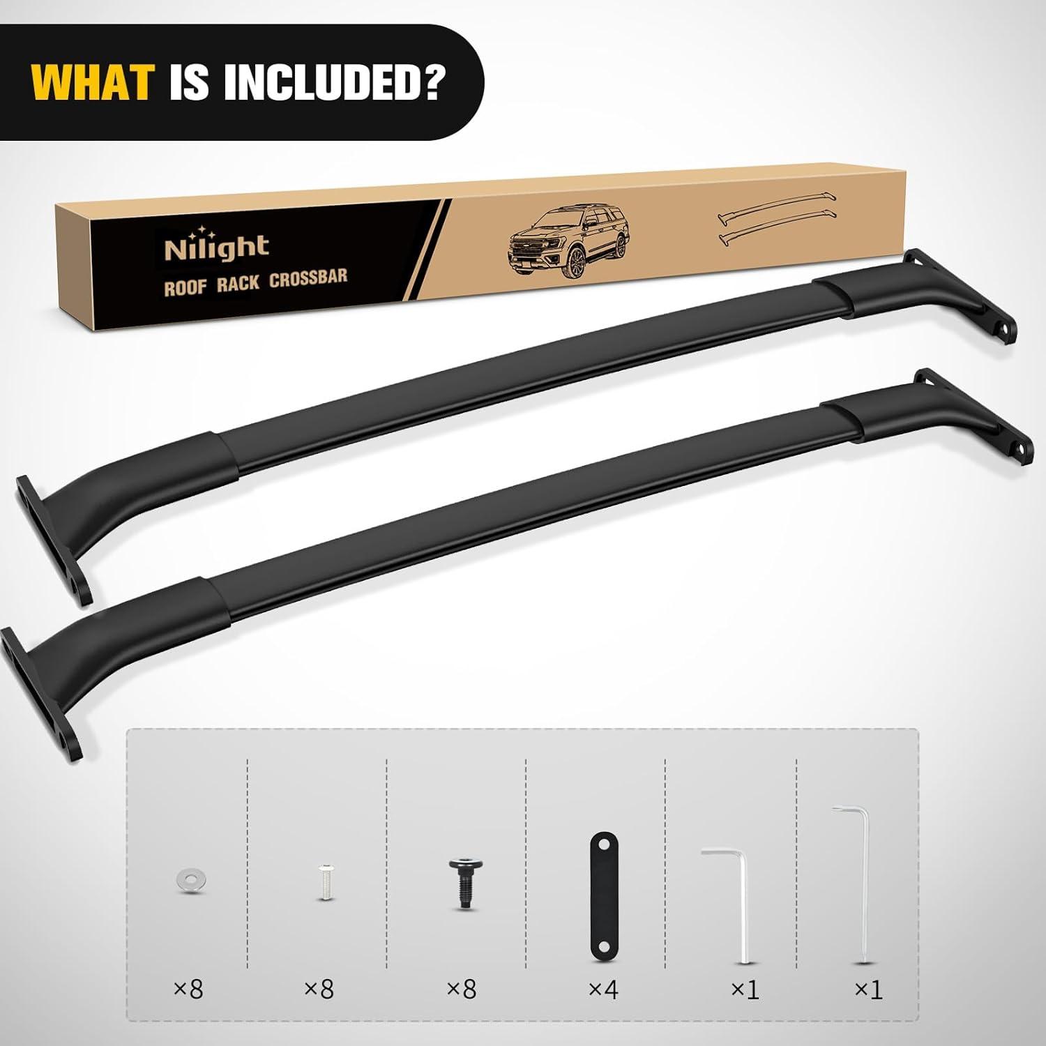 image:imageNilight Roof Rack Cross Bars Compatible with Subaru Outback Wilderness 2022 2023 2024 with Side Rails Adjustable Aluminum Less Wind Noise Car Crossbars for Cargo Carrier Luggage Kayak Tent SnowboardFord Expedition 20182022