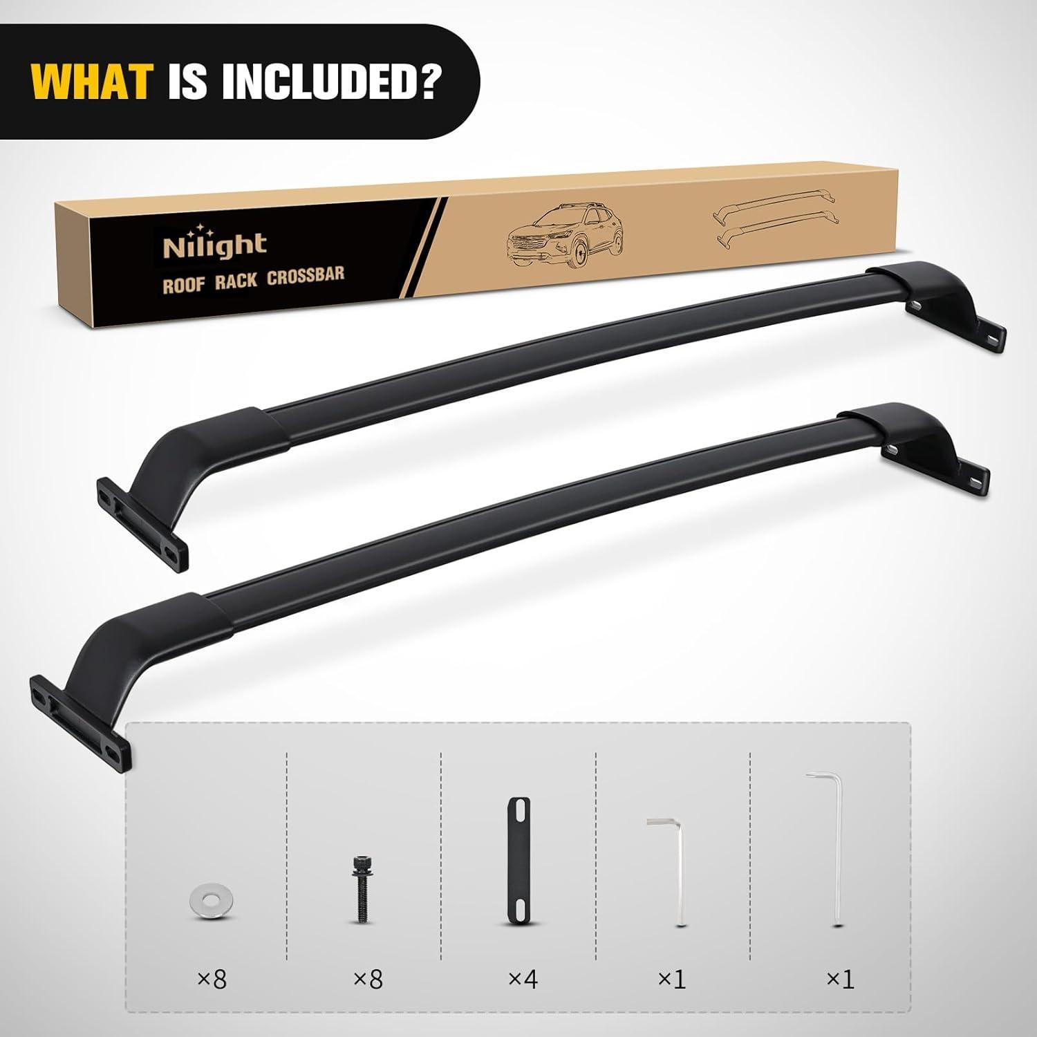 image:imageNilight Roof Rack Cross Bars Compatible with Subaru Outback Wilderness 2022 2023 2024 with Side Rails Adjustable Aluminum Less Wind Noise Car Crossbars for Cargo Carrier Luggage Kayak Tent SnowboardChevy Trax 20232024