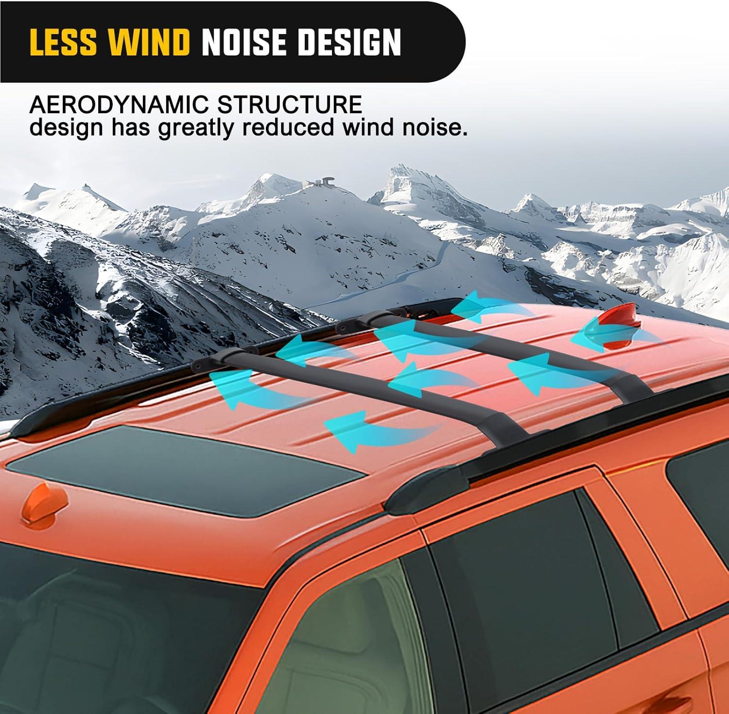 image:imageNilight Roof Rack Cross Bars Compatible with Subaru Outback Wilderness 2022 2023 2024 with Side Rails Adjustable Aluminum Less Wind Noise Car Crossbars for Cargo Carrier Luggage Kayak Tent SnowboardFord Expedition 20182022