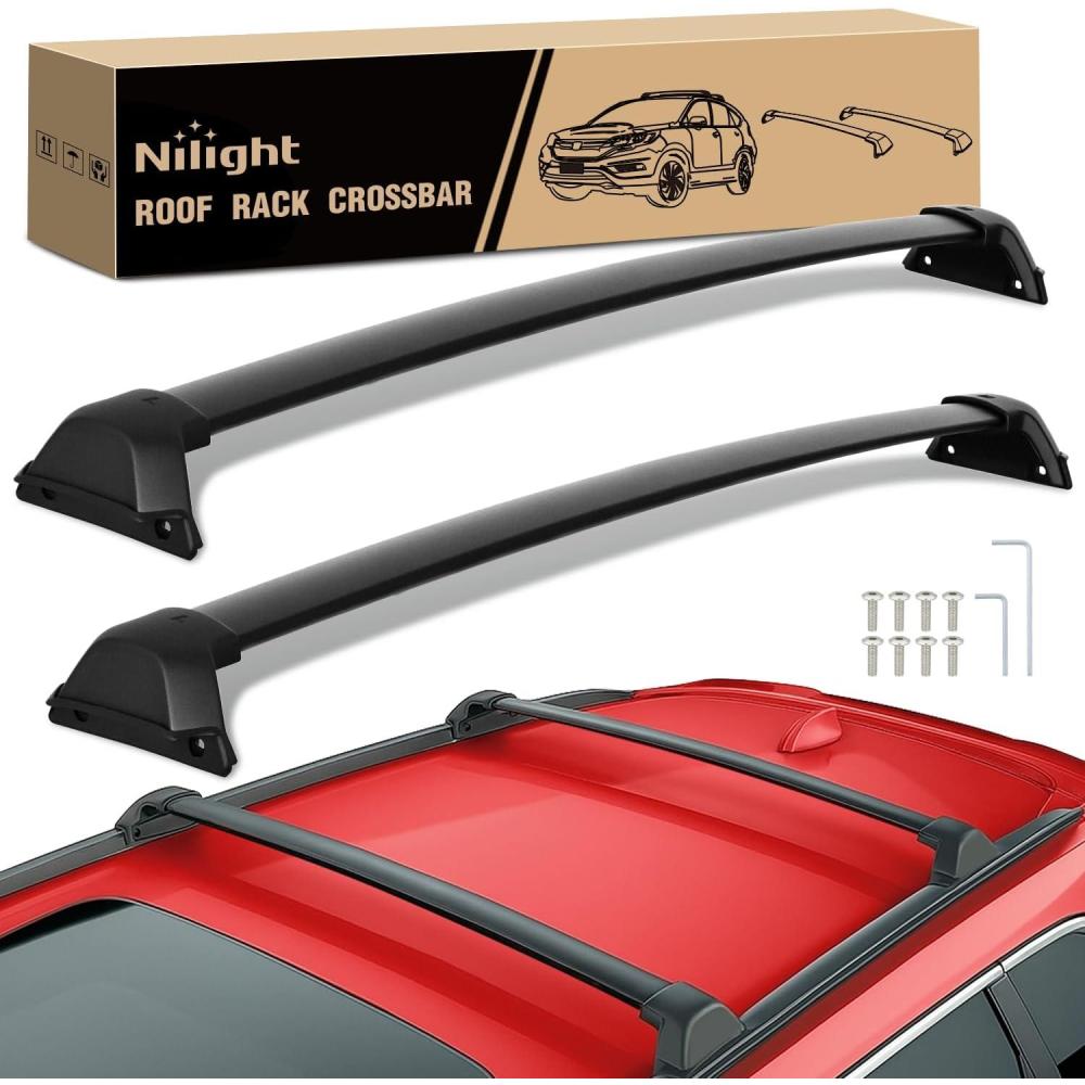 image:imageNilight Roof Rack Cross Bars Compatible with Subaru Outback Wilderness 2022 2023 2024 with Side Rails Adjustable Aluminum Less Wind Noise Car Crossbars for Cargo Carrier Luggage Kayak Tent SnowboardHonda CRV Hybrid 20232024