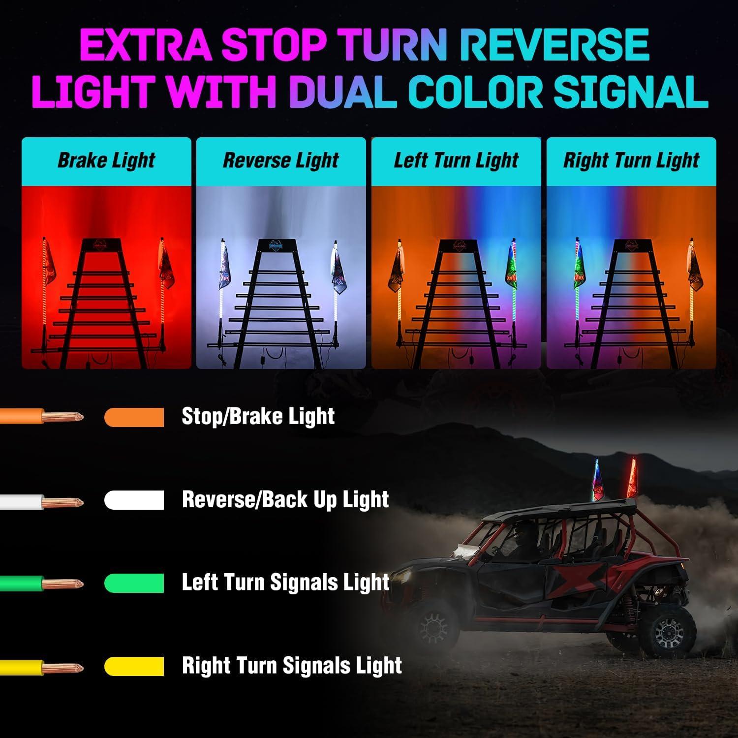image:imageNilight 1PC 4FT Spiral RGB Led Whip Light with Spring Base Chasing Light RF Remote Control Lighted Antenna Whips for CanAm ATV UTV RZR Polaris Dune Buggy Offroad Truck 2 Years WarrantyRGB COBRemote APP Control