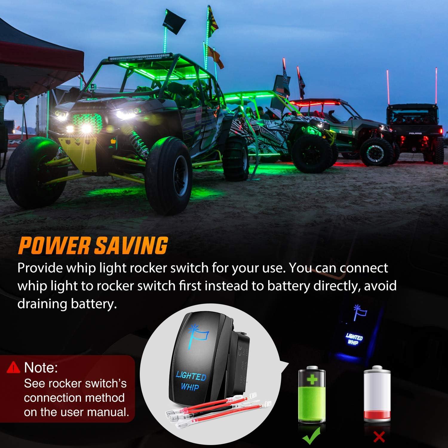 image:imageNilight 1PC 4FT Spiral RGB Led Whip Light with Spring Base Chasing Light RF Remote Control Lighted Antenna Whips for CanAm ATV UTV RZR Polaris Dune Buggy Offroad Truck 2 Years WarrantyRGBRemote Control