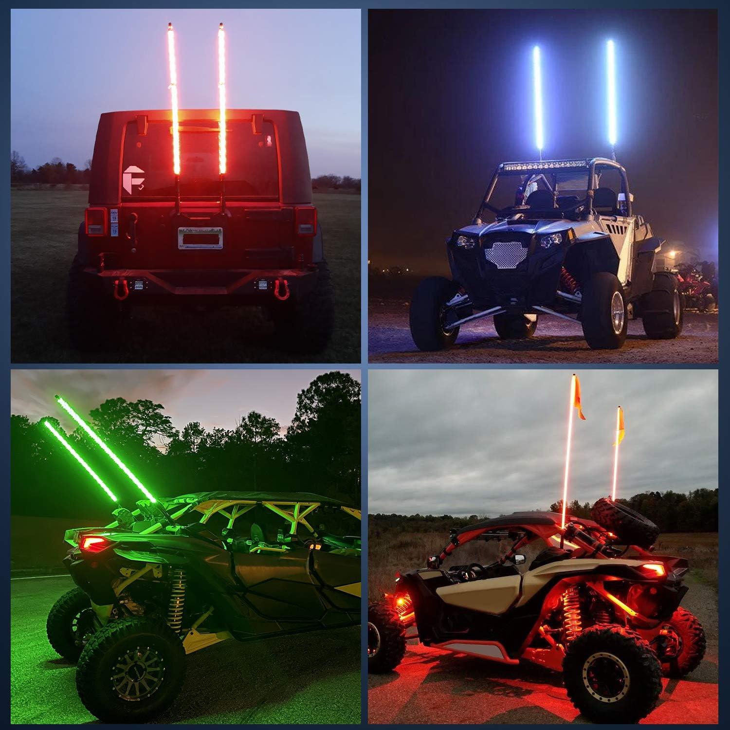 image:imageNilight 1PC 4FT Spiral RGB Led Whip Light with Spring Base Chasing Light RF Remote Control Lighted Antenna Whips for CanAm ATV UTV RZR Polaris Dune Buggy Offroad Truck 2 Years WarrantyRGBRemote Control